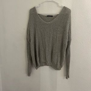brandy melville off the shoulder grey sweater